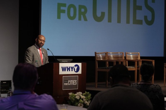 Philadelphia Mayor Michael Nutter delivers a keynote at the 2013 Talent Dividend Meeting