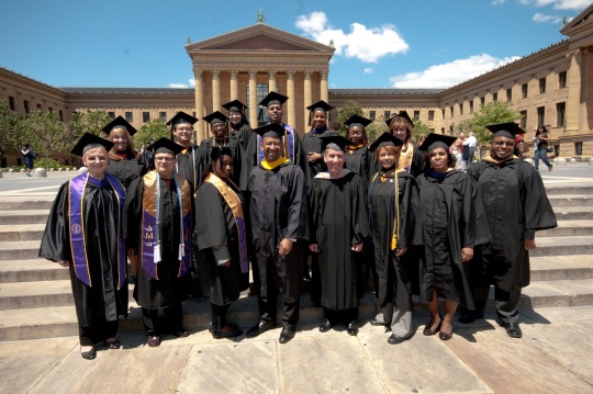 2012 graduates celebrate with Philadelphia Mayor Michael Nutter